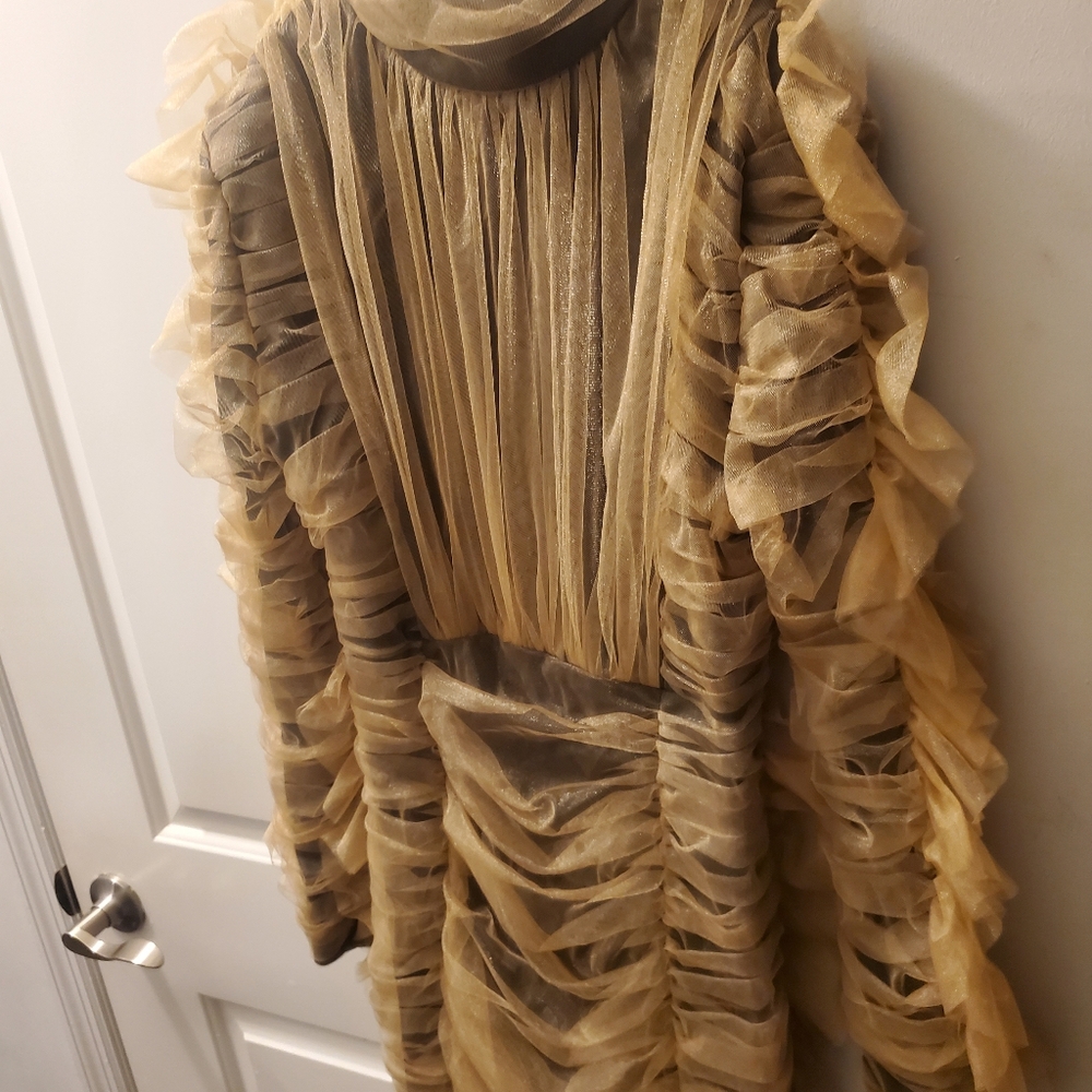 Fancy beige party dress